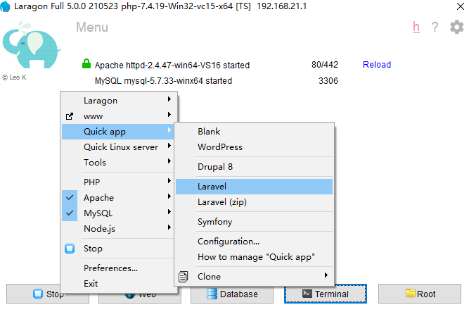 create_app_laravel